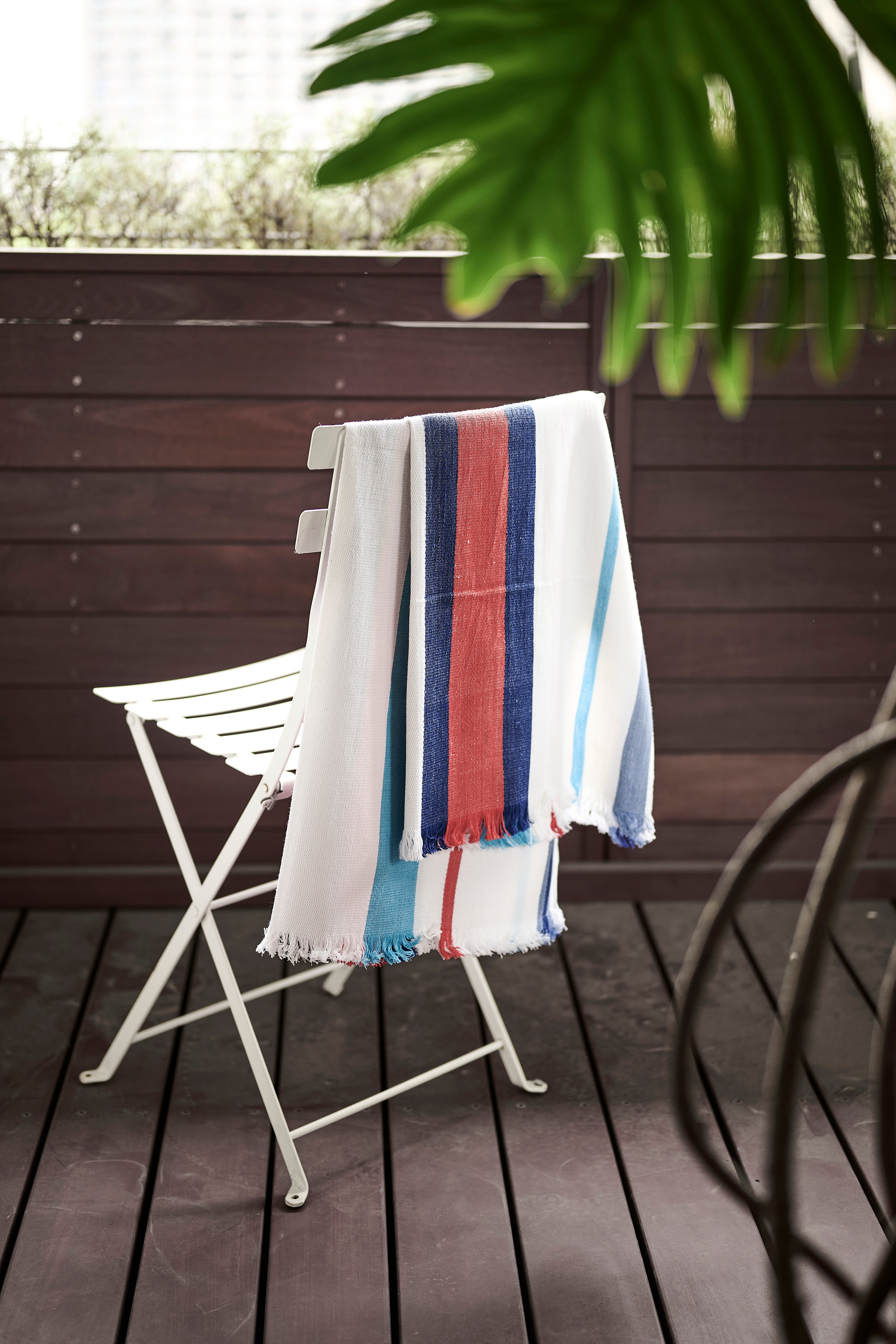 Satayam - Khadi Cotton Beach & Bath Towel - Multi color Stripe